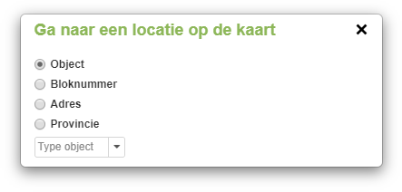 Screenshot van de zoek-popup